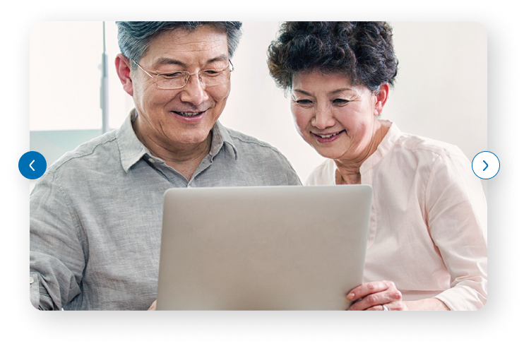 Couple using laptop
